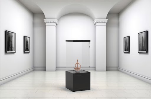 Freestanding display case  display objects from all sides -TYPE 3B