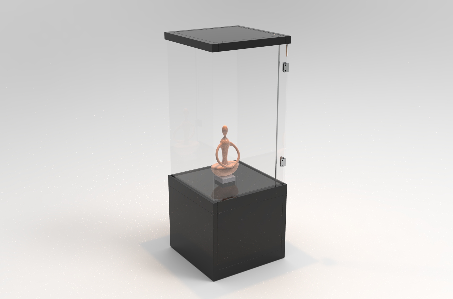 Freestanding display case  display objects from all sides -TYPE 3B